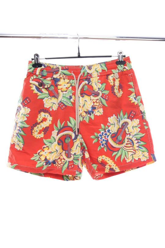POLO RALPH LAUREN Red Hawaii Print Swim Shorts Size M