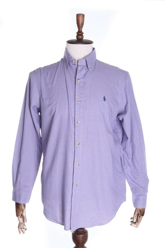 Men's POLO RALPH LAUREN Multicolored Check 100% Cotton LS Shirt Size M