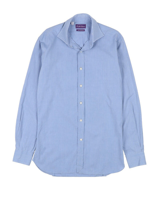RALPH LAUREN Purple Label Dress Shirt Blue Cotton Men's Button Up Size 15