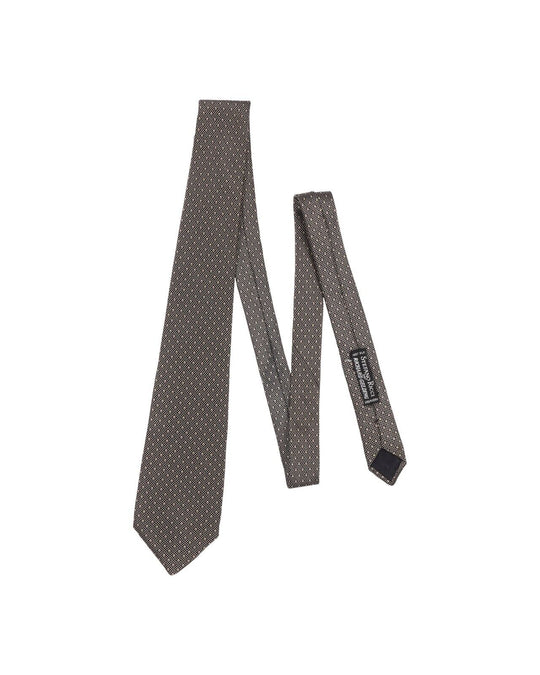 STEFANO RICCI Paris Tie Black Print Silk Mens Woven Necktie