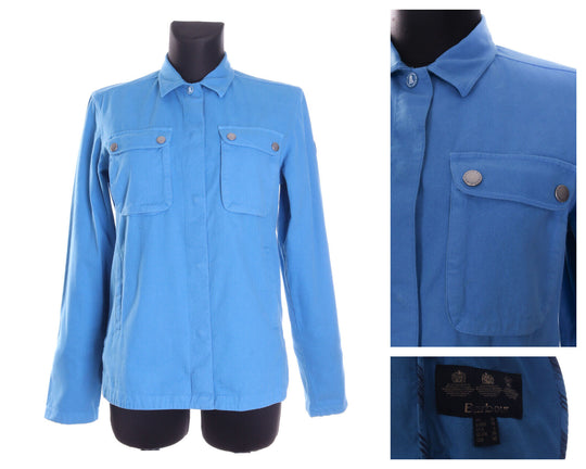 Women's BARBOUR Blue 100% Cotton Multipocket Jacket Size uk 10 us 6
