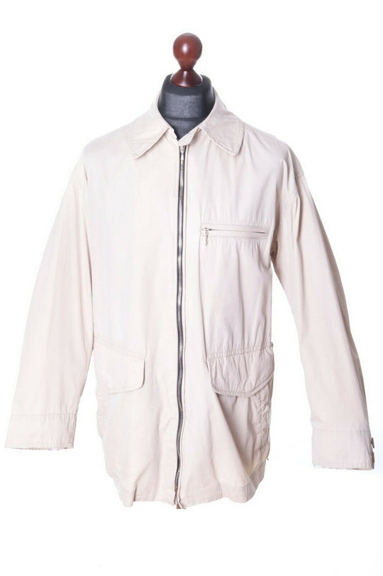 Men's HUGO BOSS Beige Cotton Casual QUATERMAIN Jacket Size 46