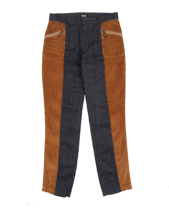 Vintage DOLCE & GABBANA Denim Blue Corduroy Cotton Women's Jeans Size 27 / 41