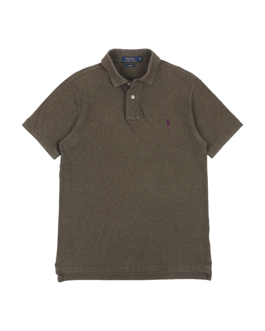 POLO RALPH LAUREN Polo Shirt Khaki Green Cotton Men's Slim Fit Size M