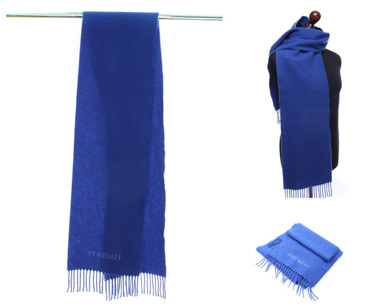 HACKETT LONDON Blue Wool Scarf One Size