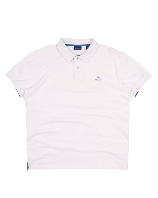 Men's GANT White Pique Cotton Polo Shirt Size XL