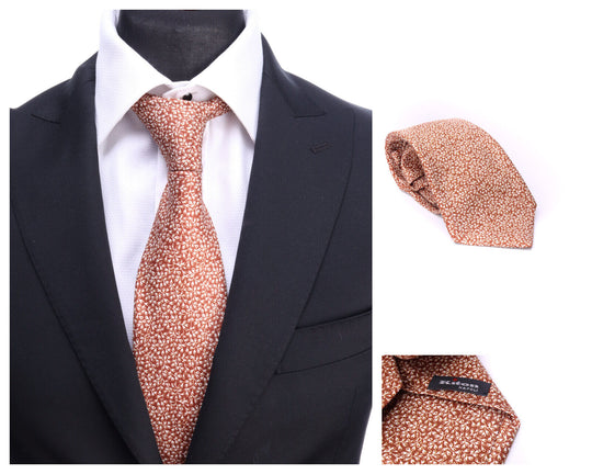 KITON Brown 100% Silk Floral Italy 7 Fold Tie Necktie One Size