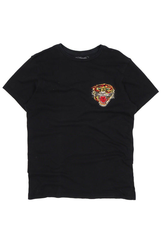 Men's ED HARDY Black Cotton Short Sleeve Tiger T Shirt Size M