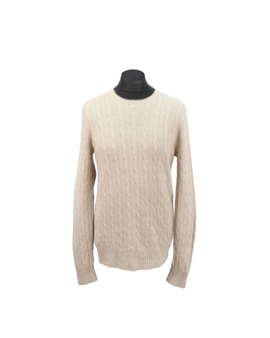 Polo RALPH LAUREN Beige Pure Cashmere Cable Knit Men's Jumper Size L
