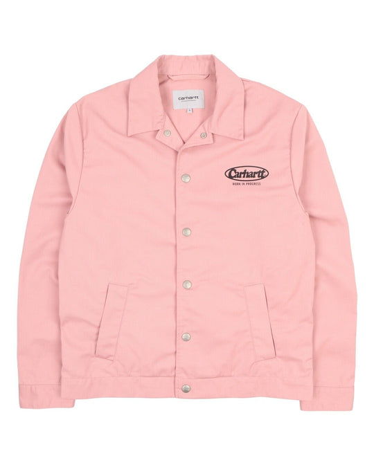Men's CARHARTT Pink Snap Overshirt Coach Orion Jacket Size s