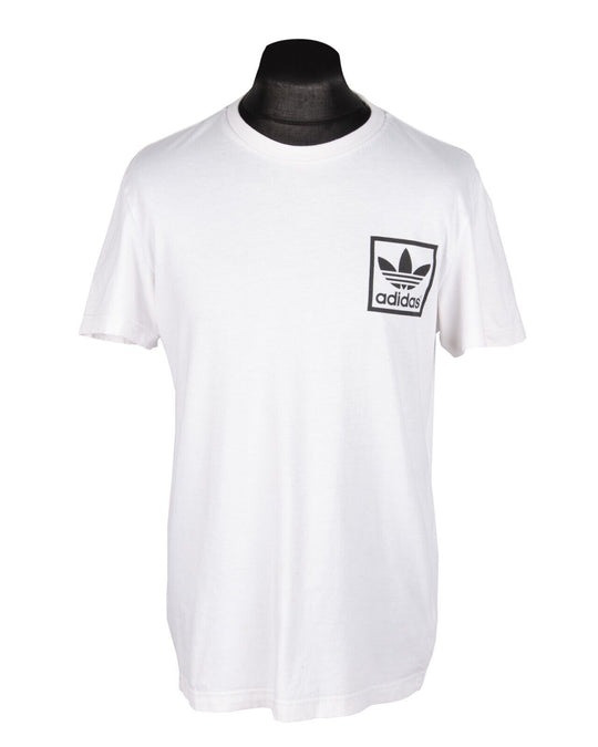 ADIDAS T-Shirt White Cotton Men's Short Sleeve Big Logo Tee