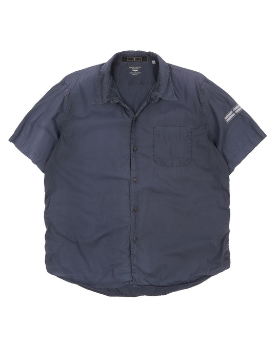 Men's STONE ISLAND Denims Blue Short Sleeve Shirt Size XXL