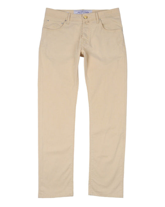 JACOB COHEN 5 Pocket Pants Pale Yellow Cotton Mens Trousers Size 32