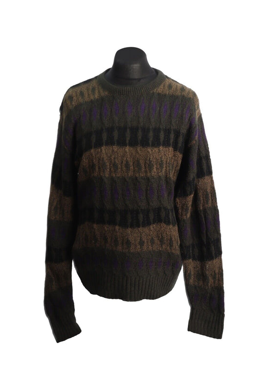 Vintage JANTZEN Jumper Green Chunky Knit CrewNeck Men's Pullover Size M