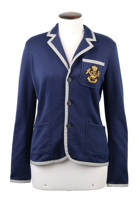 Women's RALPH LAUREN SPORT Dark Blue Cotton Blend Blazer Jacket Size M