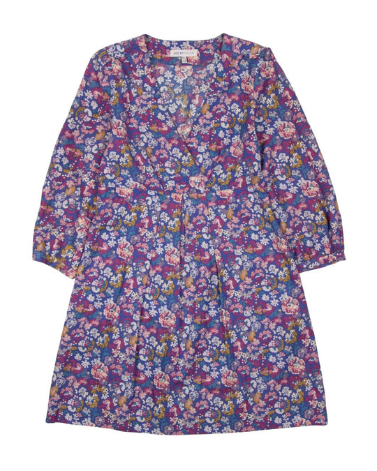 SEE by CHLOE Dress Blue Floral Silk Cotton Womens Size 40 IT