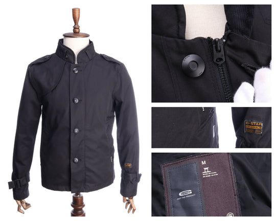 G-STAR RAW DENIM Black Cotton Military Style Jacket Size M