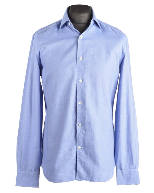 Men's CORNELIANI Blue Cotton Dress Shirt Size 15 / 39