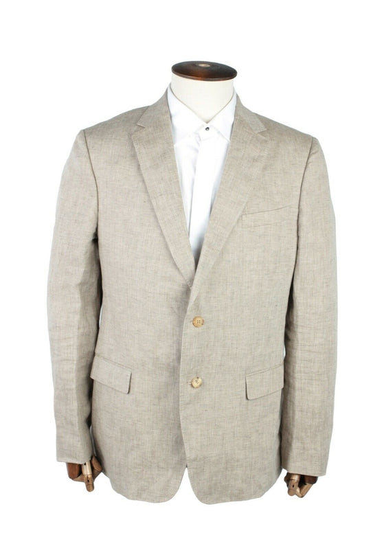 Men's ERMENEGILDO Z ZEGNA Beige Linen Turati Blazer Jacket Size UK 44 IT 54