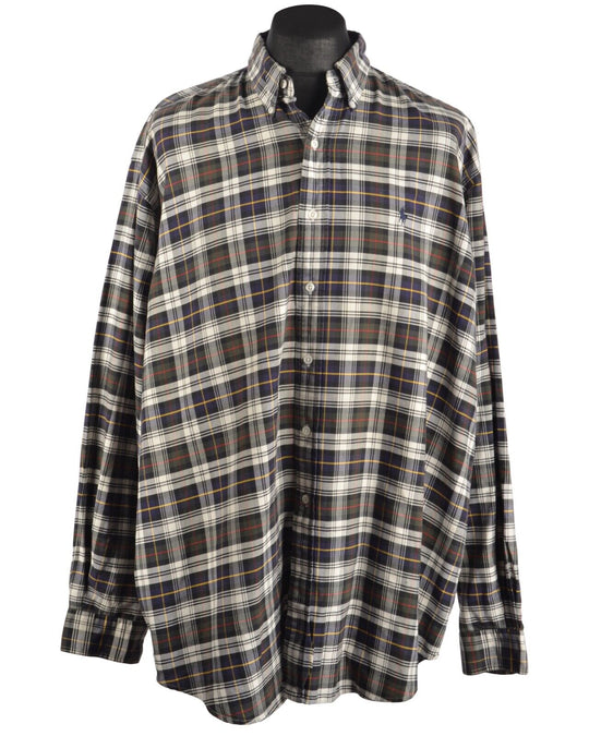 Men's RALPH LAUREN Multicolor Check Oxford Cotton Shirt Size XXL