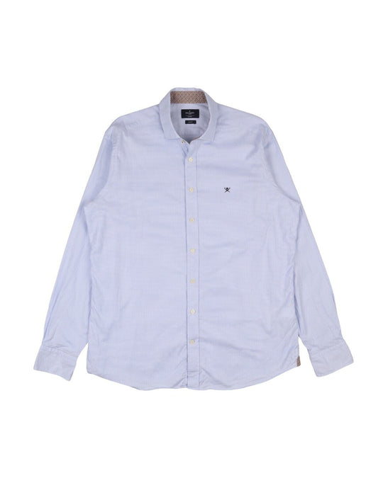 HACKETT Shirt Blue Check Men's Cotton Size XL Slim FIt