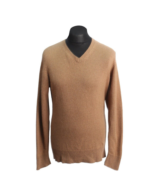HARTFORD Jumper V Neck Brown Pure Camel Hair Men's Size XL