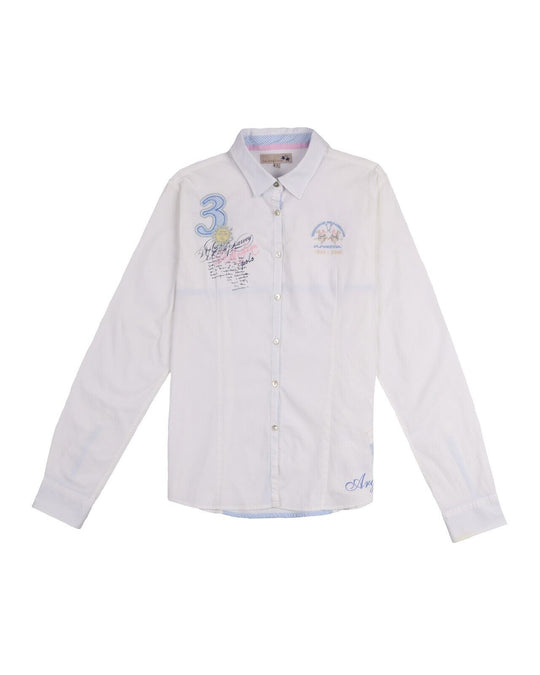 LA MARTINA Shirt Cotton White Embroidered Womens Size 5 / L