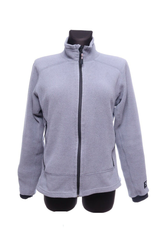 Women's HAGLOFS Grey Polartec Fleece Full Zip Outdoor Jumper Size 42