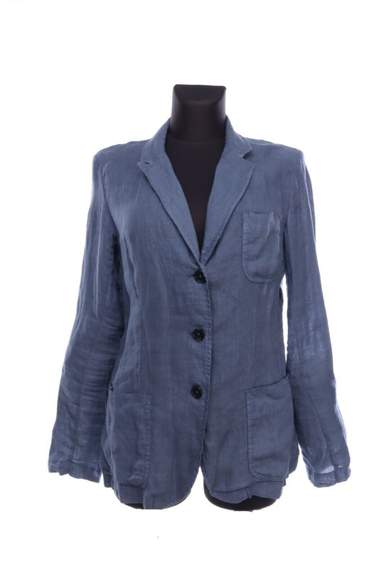 Women's BARENA VENEZIA Navy Linen Lightweight Blazer Jacket Size 44