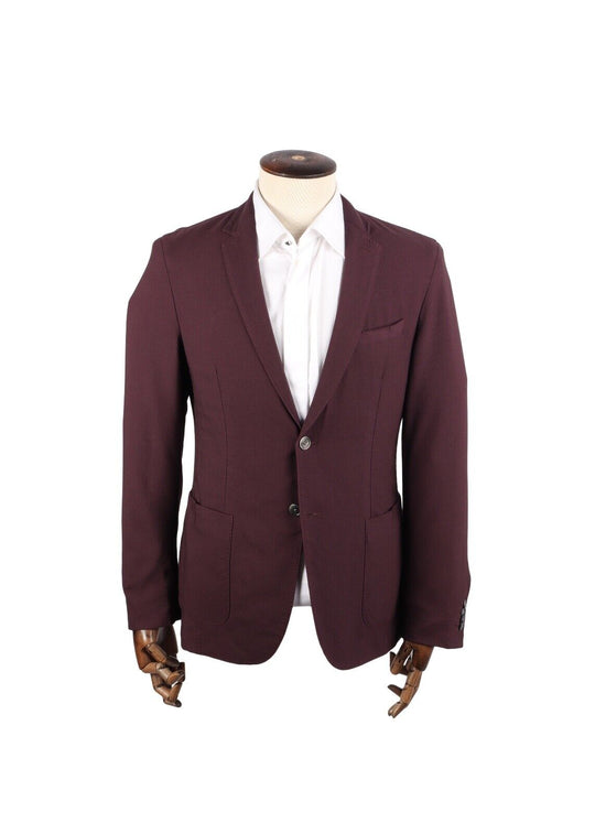 HUGO BOSS Sport Coat Bordeaux Wool Blazer Men's Size 48 EU