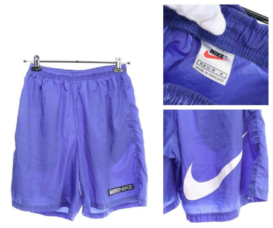 Vintage NIKE Navy Nylon Big Swoosh Sport Shorts Size M