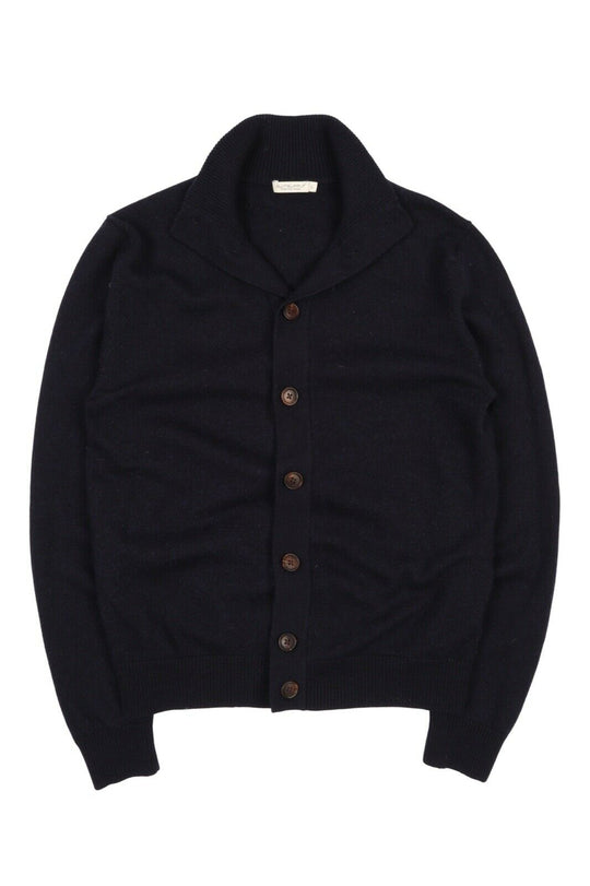 Men's SUIT SUPPLY Merino Wool Navy Blue Shawl Neck Jumper Button Cardigan Size L