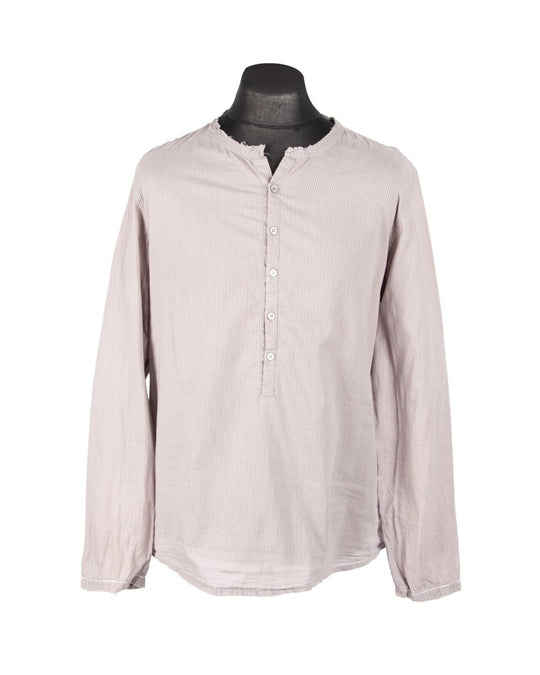 ZADIG & VOLTAIRE Sweater Gray Striped Henley Neck Men's Pullover Size L