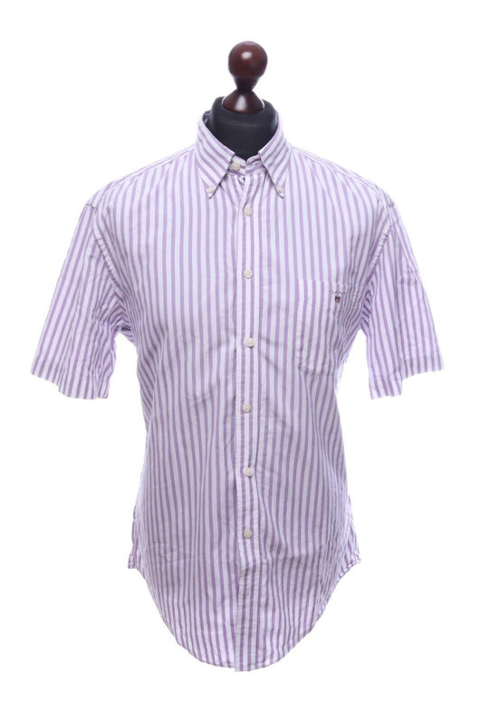 GANT Purple Striped Cotton E-Z Fit Long Beach Poplin Shirt Size XL