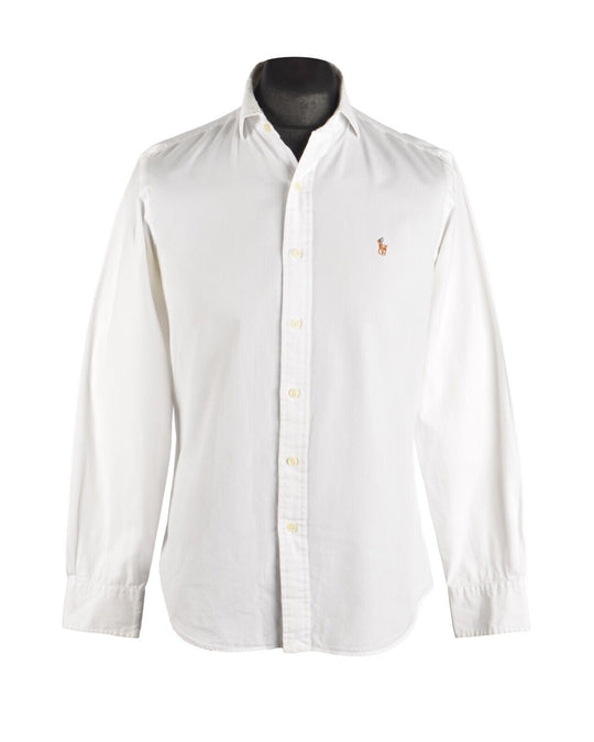 Men's POLO RALPH LAUREN White Cotton Oxford Shirt Size S