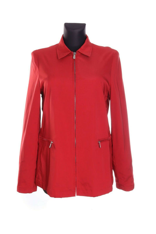 Women's LORO PIANA Red Nylon Full Zip Jacket Size 46