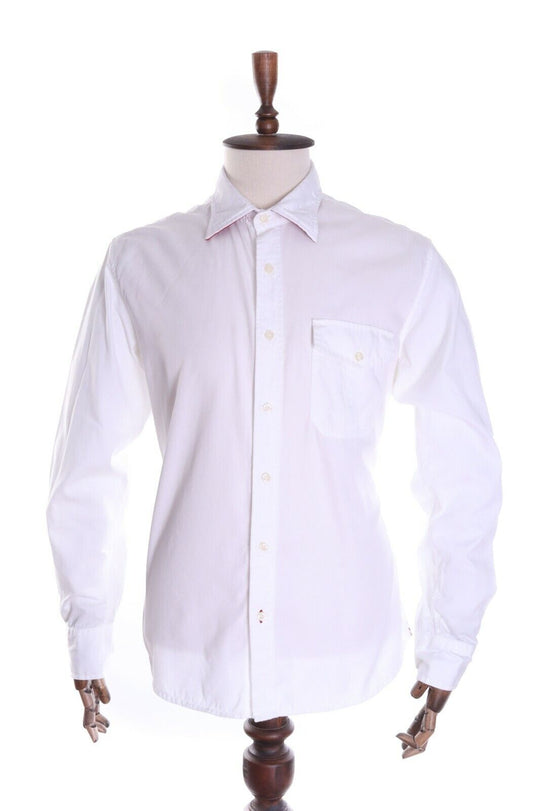 Men's NAPAPIJRI White 100% Cotton LS Shirt Size XL