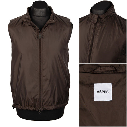 ASPESI Vest Brown Thermore Insulated  Lightweight Mens Waistcoat Size L