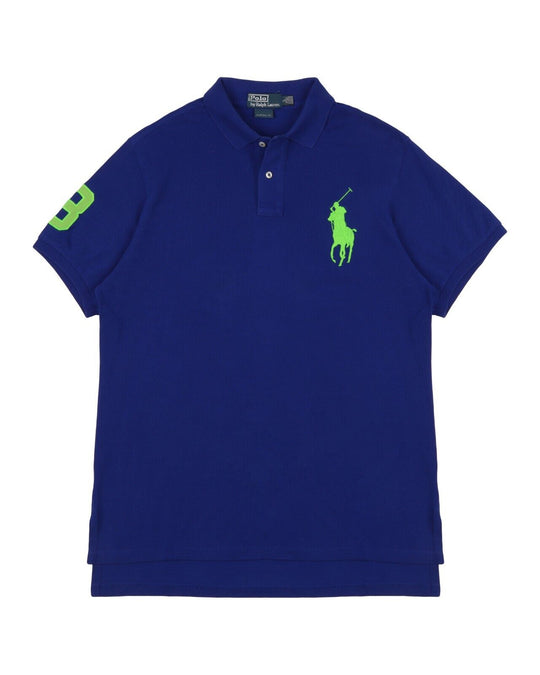 POLO RALPH LAUREN Polo Shirt Navy Pique Cotton Big Pony Men's Size L