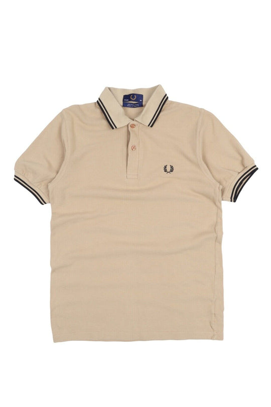 Men's FRED PERRY Beige Pique Cotton Short Sleeve Polo Shirt Size 36