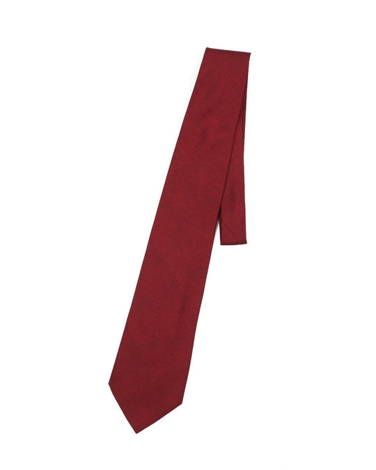 LUIGI BORRELLI Napoli Tie Bordeaux Red Silk Men's Woven Necktie