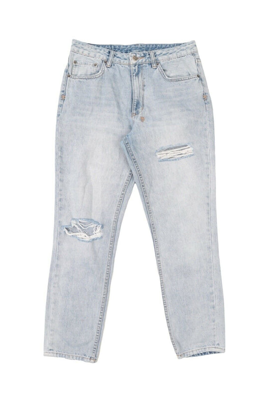 Men's KSUBI Blue Cotton Faded Distressed Denim Jeans Size 30