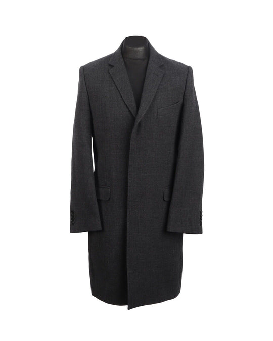 DOLCE & GABBANA Long Coat Gray Wool Men's Size 50 IT