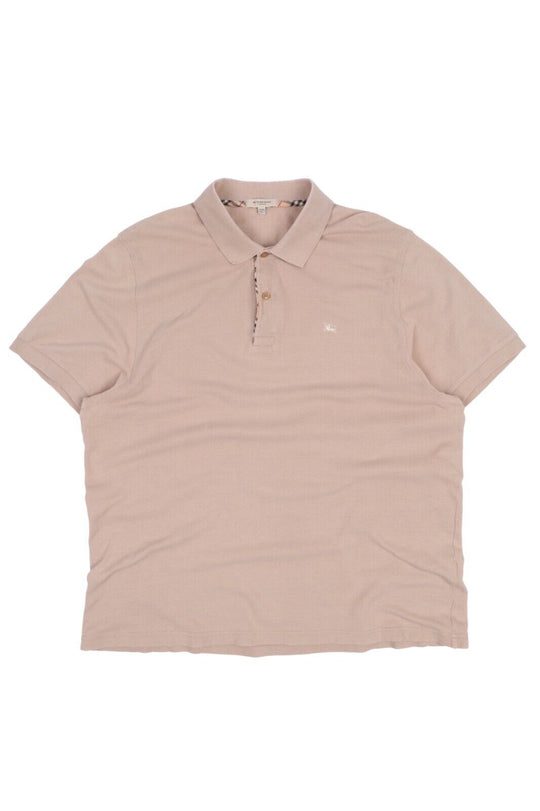 Men's BURBERRY London Beige Pique Polo Shirt Size XXL