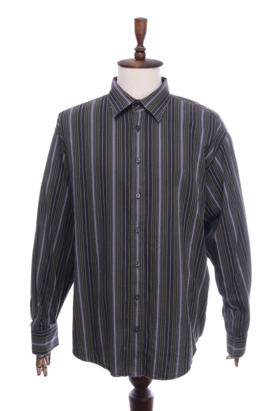 Men's YVES SAINT LAURENT Multicolored Cotton Striped Shirt XXL