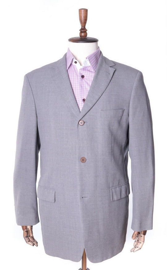Men's HUGO BOSS Grey 100% Wool ROSSELLINI Blazer Jacket Size 52