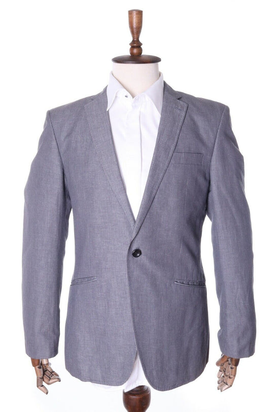 Men's TED BAKER Grey Cotton / Linen Striped Blazer Jacket Size 4