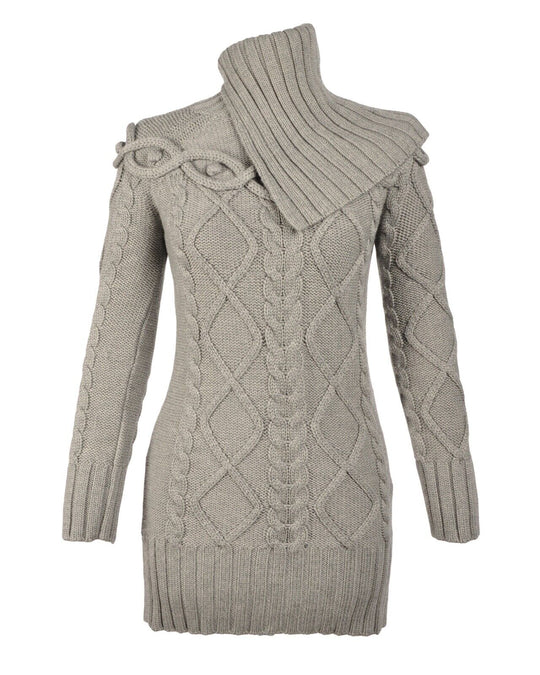 BARBOUR x TEMPERLEY Dress Mock Neck Grey Wool Heavyweight Women's Jumper Size S