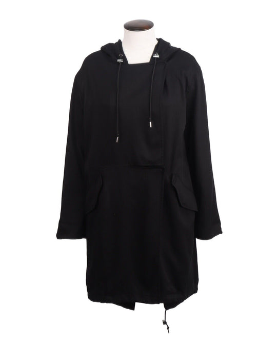 ALLSAINTS Parka Black Lyocell Women's Long Jacket Size XS
