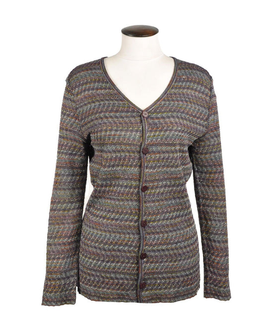 MISSONI SPORT Cardigan Multicolor V-Neck Button Front Womens Knit Sweater Size S